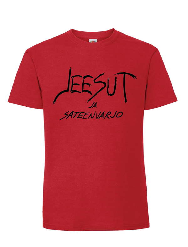 JEESUT JA SATEENVARJO Logo - T-paita, punainen